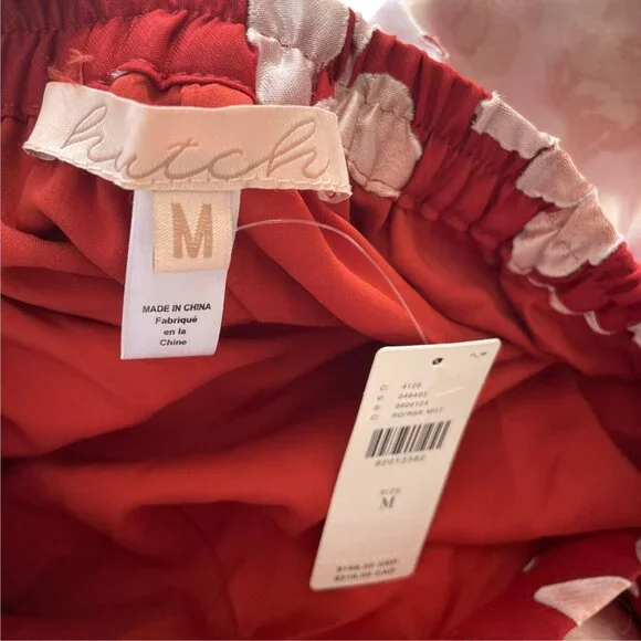 NWT Anthropologie Hutch Red Motif Floral Tiered Maxi Skirt Boho SZ M - Picture 3 of 8